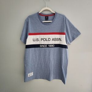 Blue U.S. Polo Assn Since 1890 Shirt With Red, White and Blue Logo Banner
